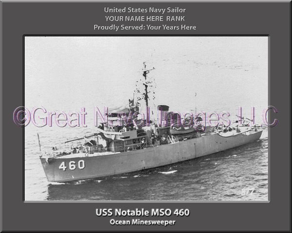 USS Notable MSO 460 Personalized Photo on Canvas