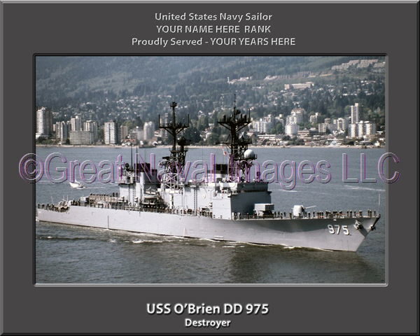 USS OBrien DD 975 Personalized Navy Ship Photo