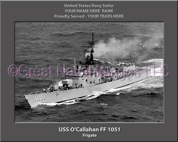 USS O'Callahan FF 1051 Personalized Ship Photo on Canvas