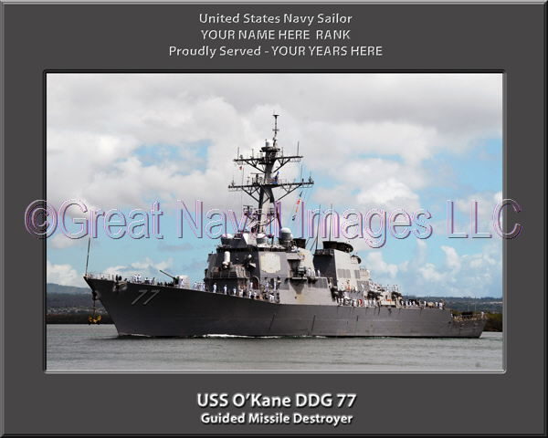 USS O'Kane DDG 77 Personalized Navy Ship Photo