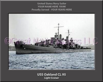 USS Oakland CL 95 Personalized Navy Ship Photo Printed on Canvas
