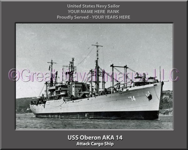 USS Oberon AKA 14 Personalized Navy Ship Photo