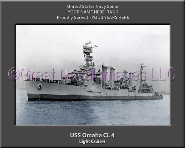 USS Omaha CL 4 Personalized Navy Ship Photo Printed on Canvas