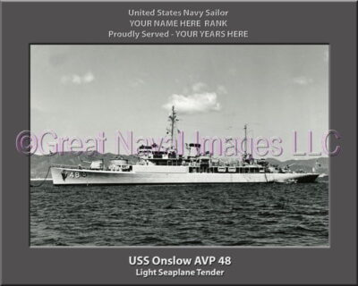 USS Onslow AVP 48 Personalized Navy Ship Photo