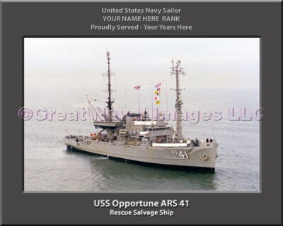 USS Opportune ARS 41 Personalized Navy Ship Photo