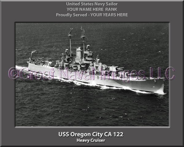 USS Oregon City CA 122 Personalized Navy Ship Photo Printed on Canvas