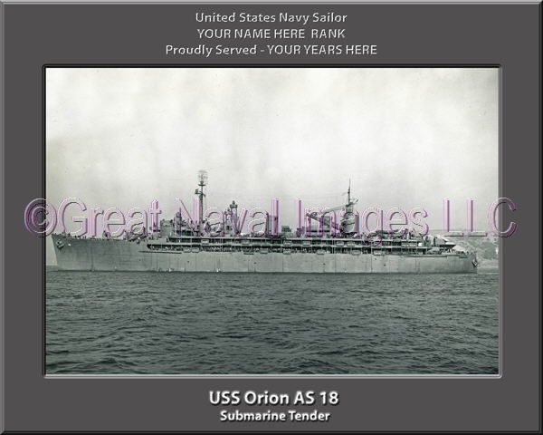 USS Orion AS 18 Personalized Navy Ship Photo