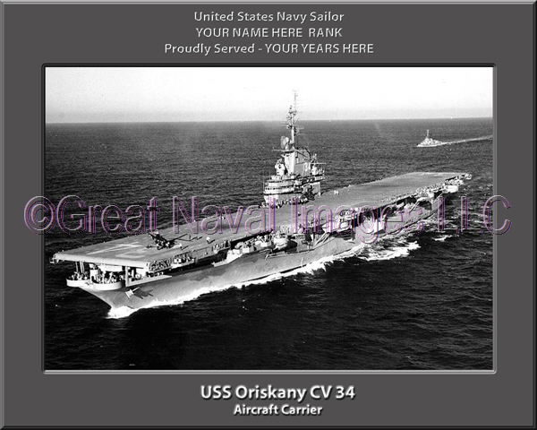 USS Oriskany CV 34 Personalized Photo on Canvas