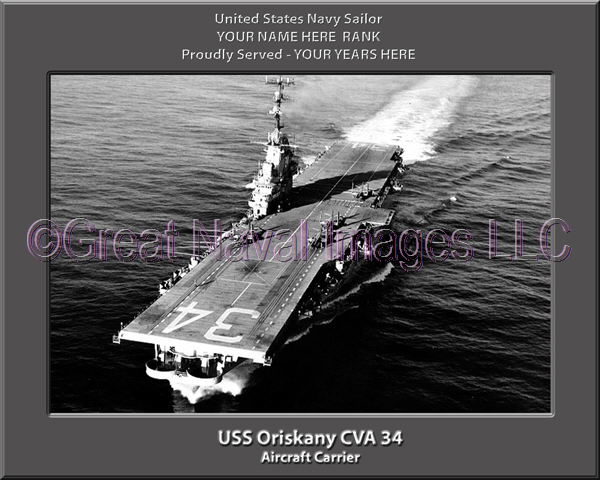 USS Oriskany CVA 34 Personalized Photo on Canvas