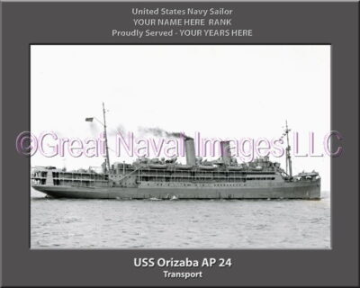 USS Orizaba AP 24 Personalized Ship Photo on Canvas