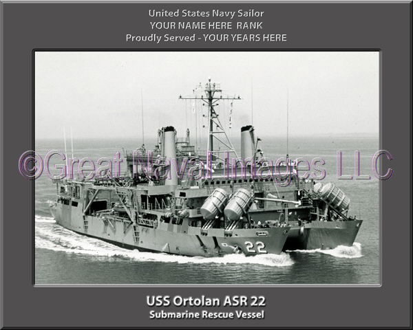 USS Ortolan ASR 22 Personalized Navy Ship Photo