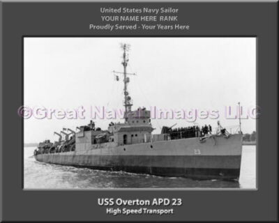 USS Overton APD 23 Personalized Navy Ship Photo