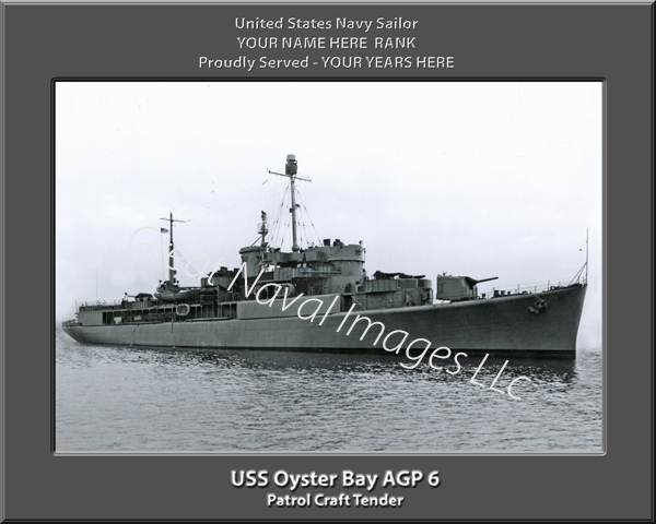 USS Oyster Bay AGP 6 Personalized Navy Ship Print