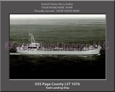 USS Page County LST 1076 Personalized Navy Ship Photo
