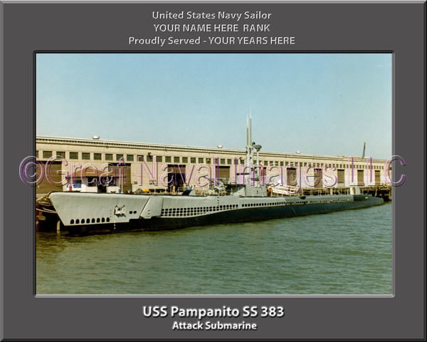 USS Pampanito SS 383 Personalized Photo on Canvas