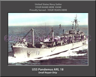 USS Pandemus ARL 18 Personalized Navy Ship Photo
