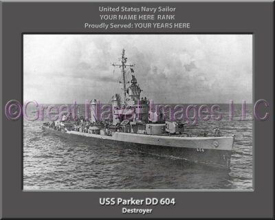 USS Parker DD 604 Personalized Navy Ship Photo