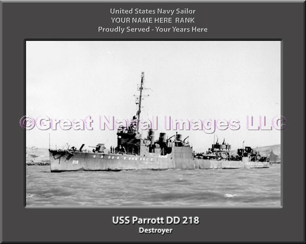 USS Parrott DD 218 Personalized Navy Ship Photo