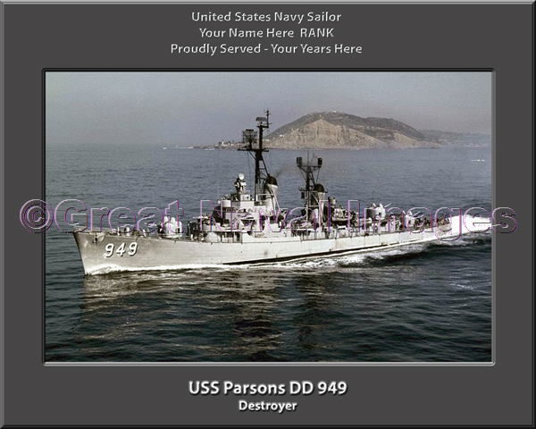 USS Parsons DD 949 Personalized Navy Ship Photo