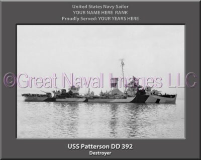 USS Patterson DD 392 Personalized Navy Ship Photo