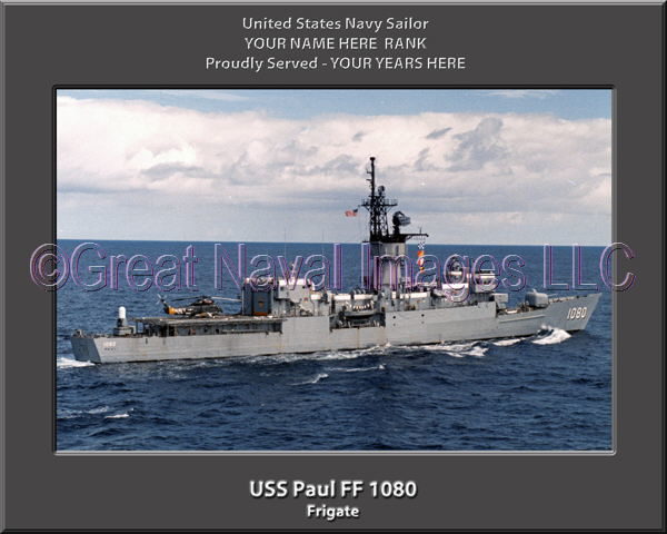 USS Paul FF 1080 Personalized Ship Photo on Canvas