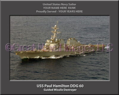 USS Paul Hamiltion DDG 60 Personalized Navy Ship Photo