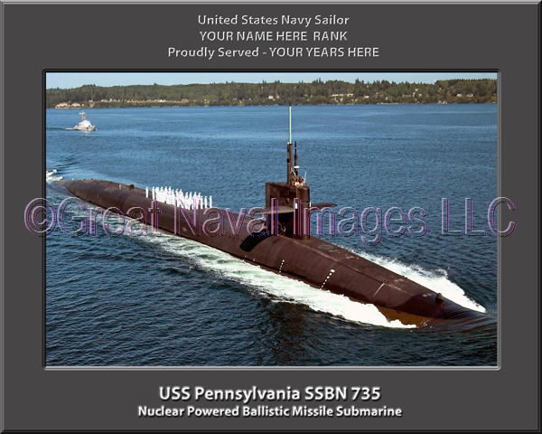 USS Pennsylvania SSBN 735 Personalized Photo on Canvas