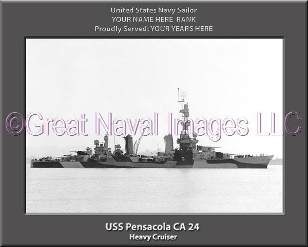 USS Pensacola CA 24 Personalized Navy Ship Photo Printed on Canvas