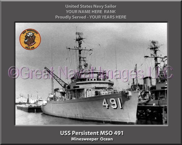 USS Persistent MSO 491 Personalized Photo on Canvas
