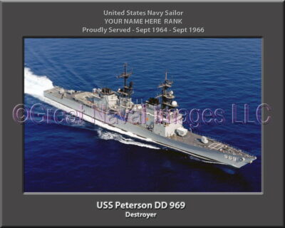 USS Peterson DD 969 Personalized Navy Ship Photo