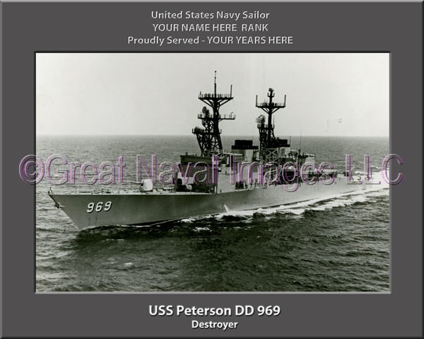 USS Peterson DD 969 Personalized Navy Ship Photo