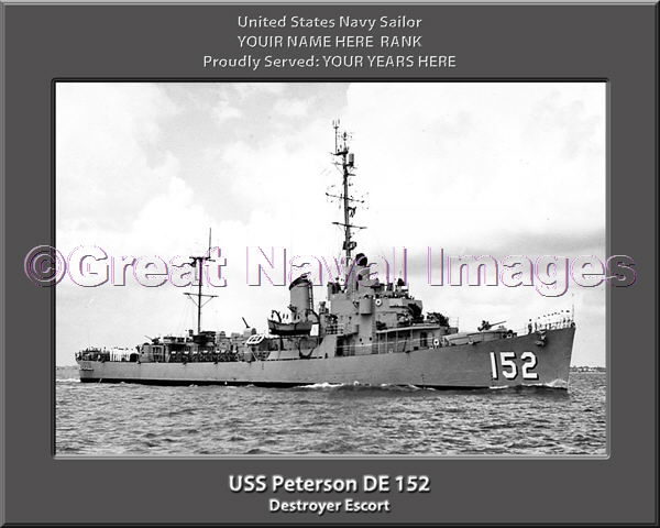 USS Peterson DE 152 Personalized Navy Ship Photo