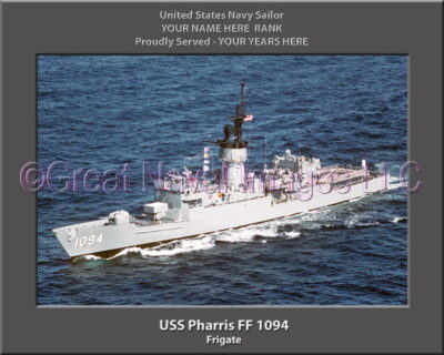 USS Pharris FF 1094 Personalized Ship Photo on Canvas