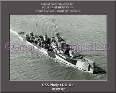 USS Phelps DD 360 Personalized Navy Ship Photo