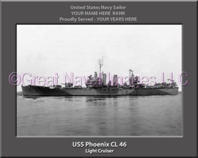 USS Pheonix CL 46 Personalized Navy Ship Photo Printed on Canvas