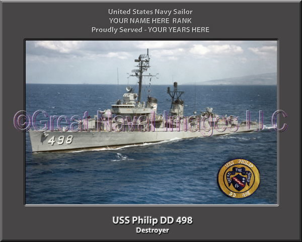 USS Philip DD 498 Personalized Navy Ship Photo