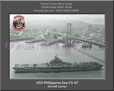 USS Philippine Sea CV 47 Personalized Photo on Canvas