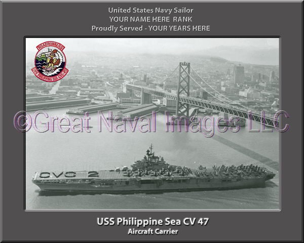 USS Philippine Sea CV 47 Personalized Photo on Canvas