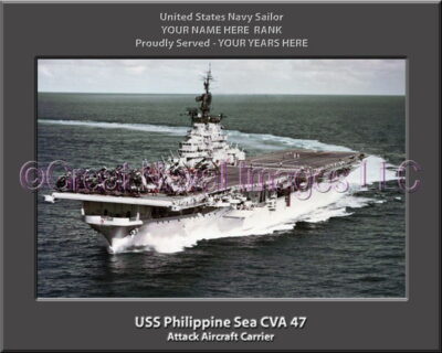 USS Philippine Sea CVA 47 Personalized Photo on Canvas