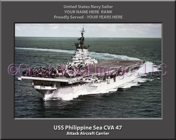 USS Philippine Sea CVA 47 Personalized Photo on Canvas