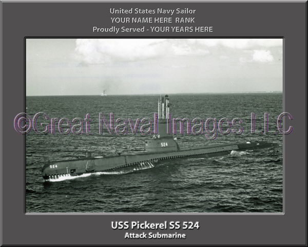 USS Pickerel SS 524 Personalized Photo on Canvas