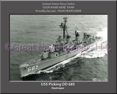 USS Picking DD 685 Personalized Navy Ship Photo