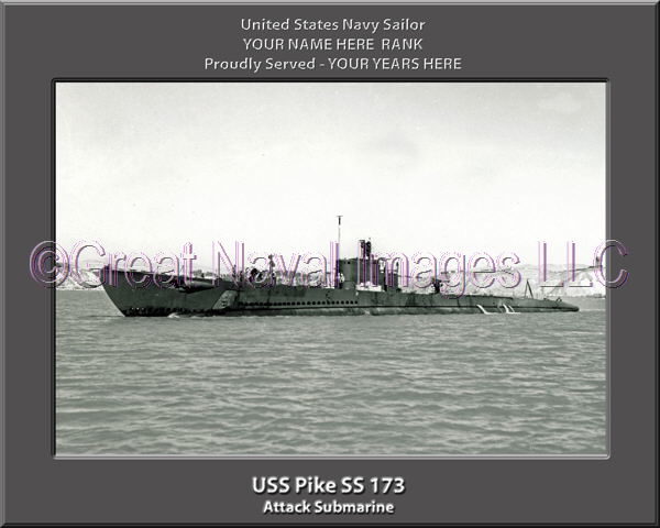 USS Pike SS 173 Personalized Photo on Canvas