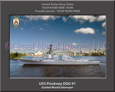 USS Pinckney DDG 91 Personalized Navy Ship Photo