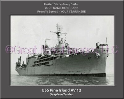 USS Pine Island AV 12 Personalized Navy Ship Photo