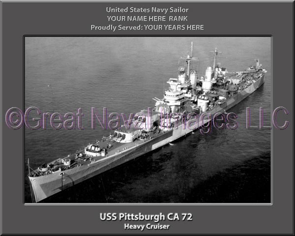 USS Pittsburgh CA 72 Personalized Navy Ship Photo Printed on Canvas