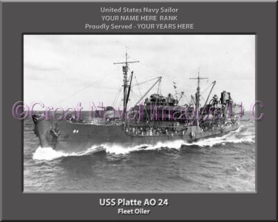 USS Platte AO 24 Personalized Navy Ship Photo