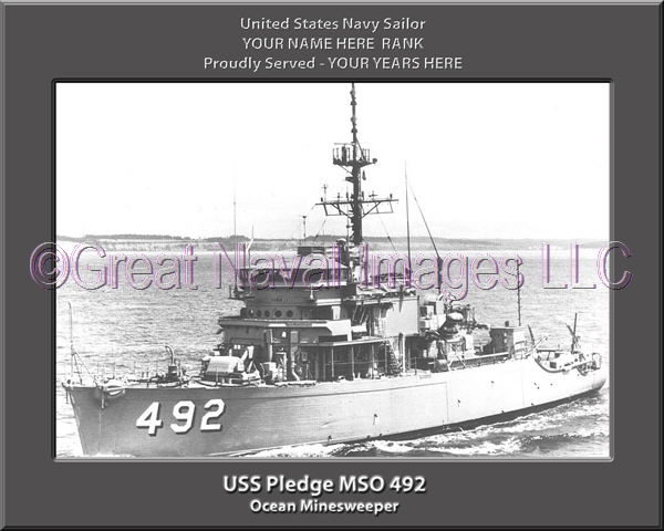 USS Pledge MSO 492 Personalized Photo on Canvas