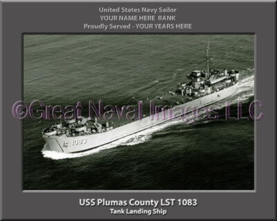 USS Plumas County LST 1083 Personalized Navy Ship Photo