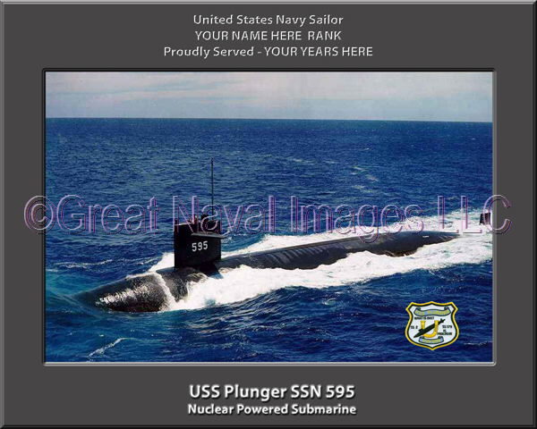 USS Plunger SSN 595 Personalized Photo on Canvas